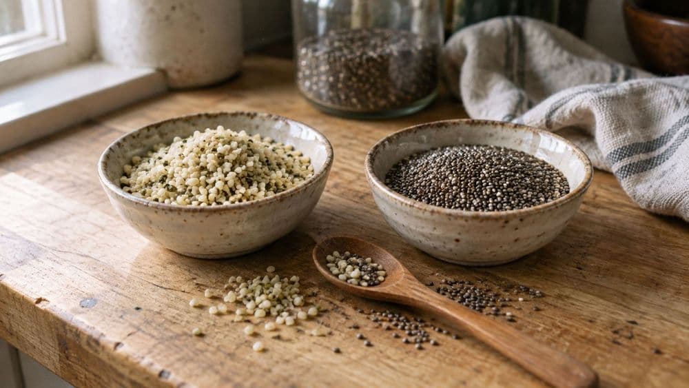 Hemp Hearts vs Chia Seeds: Protein, Omega-3 and Fiber